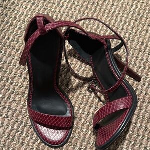 Tibi Burgundy Strappy Heels